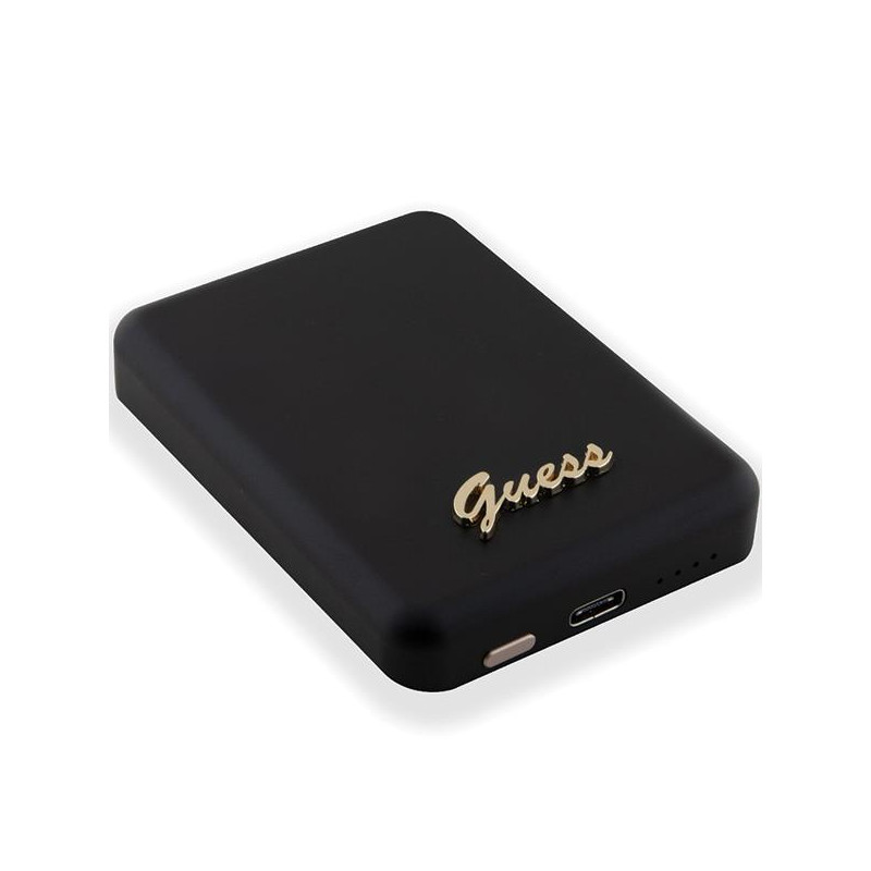 Guess MagSafe Metal Script Logo indukcinis maitinimo blokas 5W 3000mAh - juodas