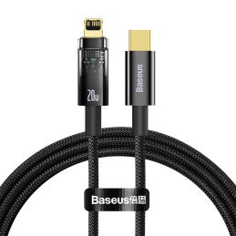 Explorer serijos laidas USB-C laidas iPhone Lightning 20W 1m juodas