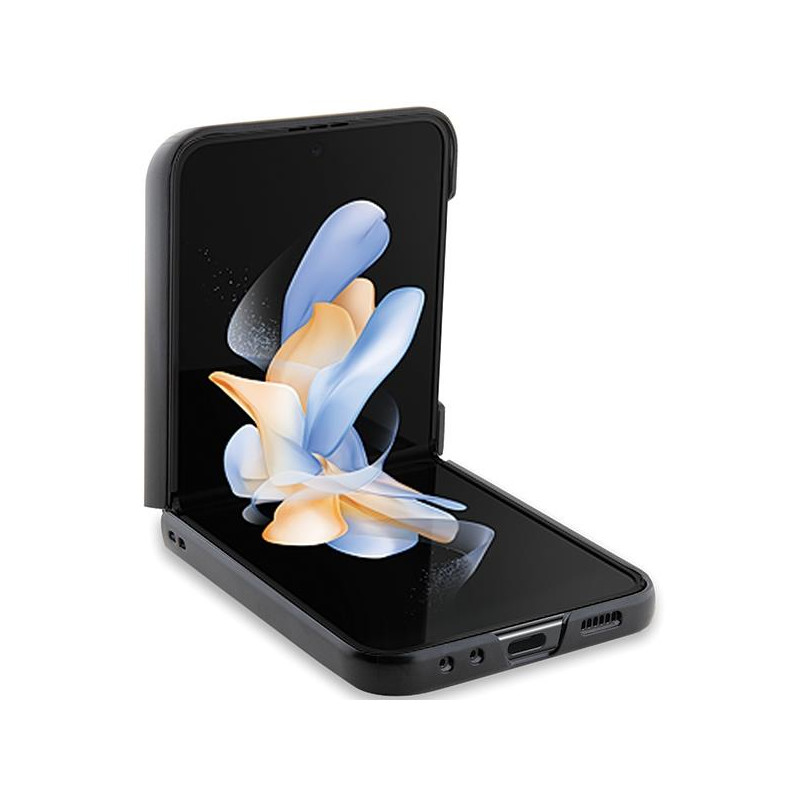 Karl Lagerfeld Saffiano Karl&Choupette Pin dėklas, skirtas Samsung Galaxy Z Flip 5 - juodas