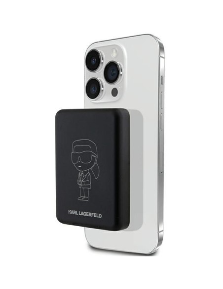 Karl Lagerfeld NFT Outline Ikonik MagSafe 5000mAh indukcinis maitinimo blokas - juodas Karl Lagerfeld NFT Outline Ikonik MagSafe 5000mAh indukcinis maitinimo blokas - juodas