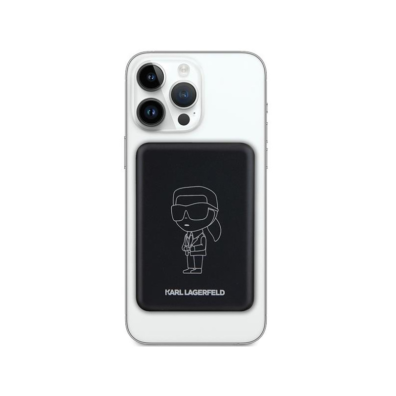 Karl Lagerfeld NFT Outline Ikonik MagSafe 5000mAh indukcinis maitinimo blokas - juodas