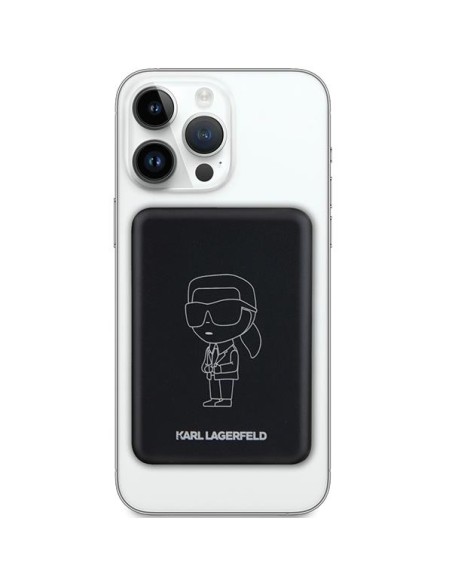 Karl Lagerfeld NFT Outline Ikonik MagSafe 5000mAh indukcinis maitinimo blokas - juodas Karl Lagerfeld NFT Outline Ikonik MagSafe 5000mAh indukcinis maitinimo blokas - juodas
