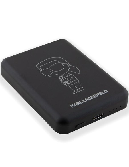 Karl Lagerfeld NFT Outline Ikonik MagSafe 5000mAh indukcinis maitinimo blokas - juodas Karl Lagerfeld NFT Outline Ikonik MagSafe 5000mAh indukcinis maitinimo blokas - juodas