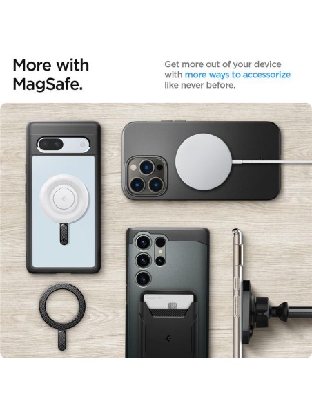 Spigen OneTap Ring Magnetinis dėklas su MagSafe - grafitas Spigen OneTap Ring Magnetinis dėklas su MagSafe - grafitas