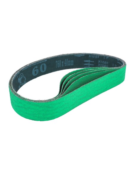 Juostos begalinės šlifavimo juostos 760x40mm iš cirkonio smėlio P60 5vnt. Juostos begalinės šlifavimo juostos 760x40mm iš cirkonio smėlio P60 5vnt.