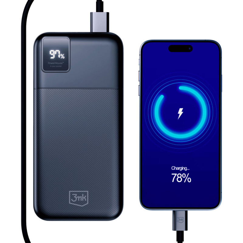 Powerbank 3mk PowerHouse 20000 mAh 2x USB-A 1x USB-C - juoda