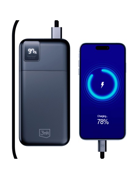 Powerbank 3mk PowerHouse 20000 mAh 2x USB-A 1x USB-C - juoda Powerbank 3mk PowerHouse 20000 mAh 2x USB-A 1x USB-C - juoda