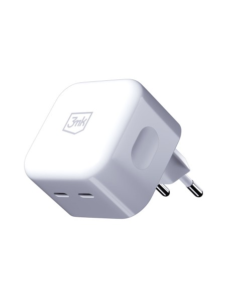 3mk Hyper Charger 35W 2x USB-C tinklo įkroviklis - baltas 3mk Hyper Charger 35W 2x USB-C tinklo įkroviklis - baltas
