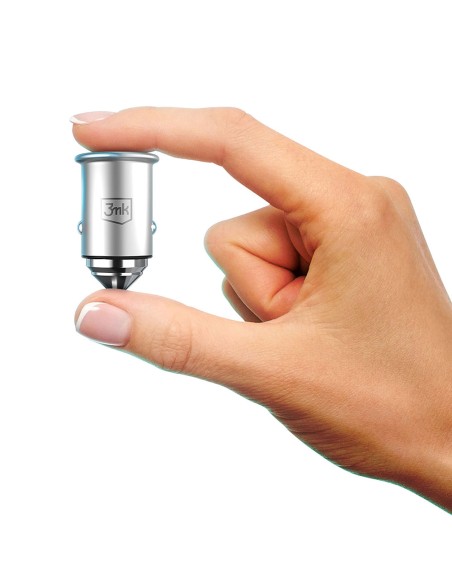 3mk Hyper Car Charger 45W USB-C USB-A automobilinis įkroviklis – sidabrinis