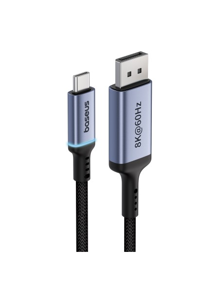 „Baseus“ didelės raiškos serijos USB-C prie „DisplayPort 1.4 8K 60Hz“ vienkryptis kabelis 2 m – juodas „Baseus“ didelės raiškos serijos USB-C prie „DisplayPort 1.4 8K 60Hz“ vienkryptis kabelis 2 m – juodas