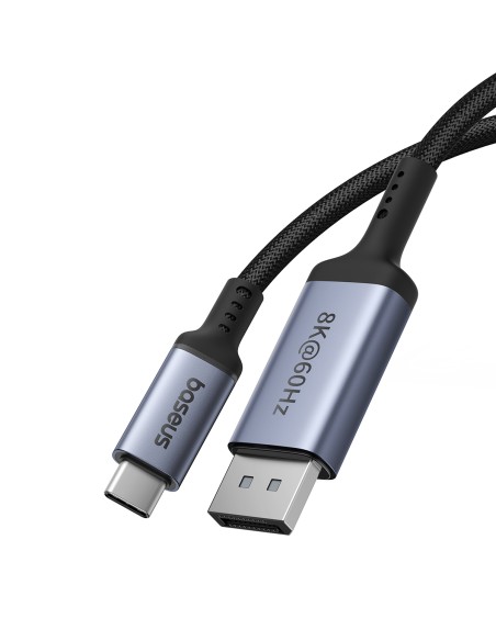 „Baseus“ didelės raiškos serijos USB-C prie „DisplayPort 1.4 8K 60Hz“ vienkryptis kabelis 2 m – juodas „Baseus“ didelės raiškos serijos USB-C prie „DisplayPort 1.4 8K 60Hz“ vienkryptis kabelis 2 m – juodas
