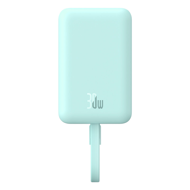 Baseus Magnetic Mini MagSafe 10000mAh 30W maitinimo blokas su įmontuotu USB-C laidu – mėlynas + Baseus Simple Series USB...