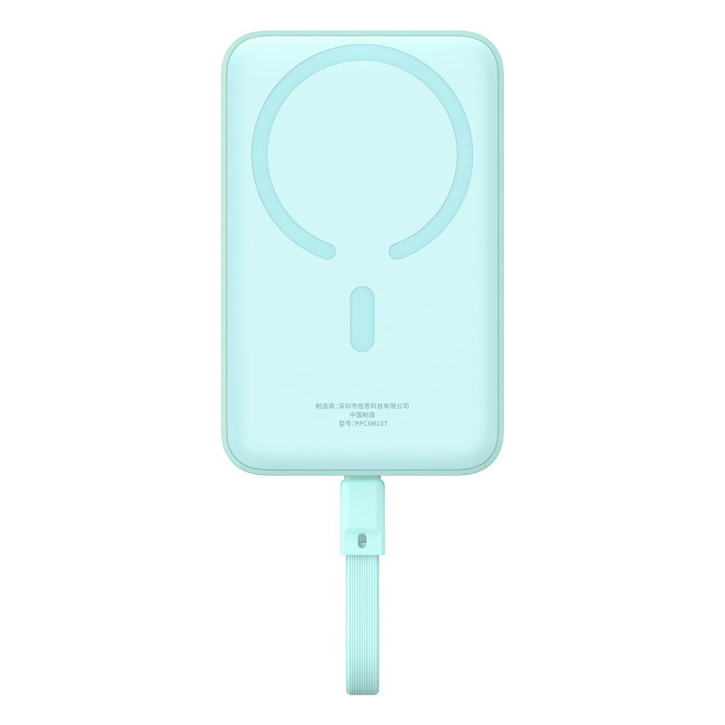 Baseus Magnetic Mini MagSafe 10000mAh 30W maitinimo blokas su įmontuotu USB-C laidu – mėlynas + Baseus Simple Series USB...