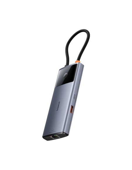 USB HUB 6in1 Baseus Metal Gleam Series II USB-A/ USB-C/ USB-C PD/ HDMI/ RJ45 – juodas USB HUB 6in1 Baseus Metal Gleam Series II USB-A/ USB-C/ USB-C PD/ HDMI/ RJ45 – juodas