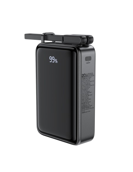 Acefast M4 PD 67W 20000mAh Powerbank su įmontuotu laidu - juodas Acefast M4 PD 67W 20000mAh Powerbank su įmontuotu laidu - juodas