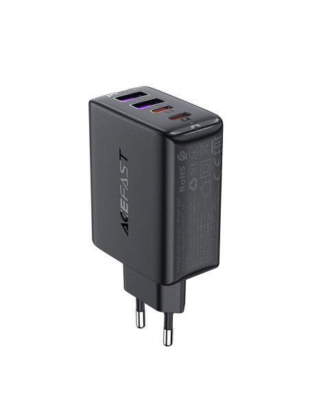 Acefast A61 PD 45W GaN įkroviklis 2 x USB-C + 2 x USB-A su 4 prievadais - juodas Acefast A61 PD 45W GaN įkroviklis 2 x USB-C + 2 x USB-A su 4 prievadais - juodas