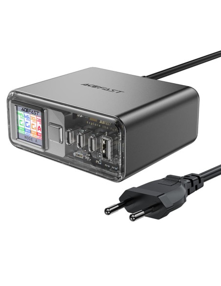 Acefast Z4 PD 218W GaN 3 x USB-C + USB-A daugiafunkcis adapteris su 4 prievadais – pilka Acefast Z4 PD 218W GaN 3 x USB-C + USB-A daugiafunkcis adapteris su 4 prievadais – pilka