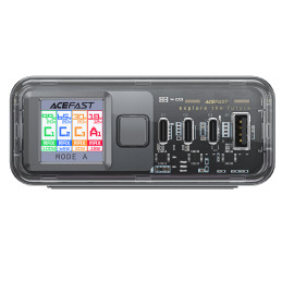 Acefast Z4 PD 218W GaN 3 x USB-C + USB-A daugiafunkcis adapteris su 4 prievadais – pilka