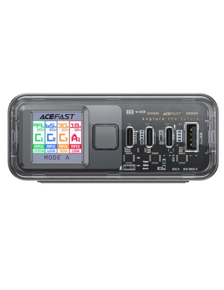 Acefast Z4 PD 218W GaN 3 x USB-C + USB-A daugiafunkcis adapteris su 4 prievadais – pilka Acefast Z4 PD 218W GaN 3 x USB-C + USB-A daugiafunkcis adapteris su 4 prievadais – pilka