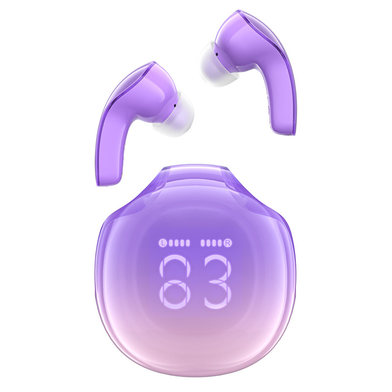Acefast T9 Bluetooth 5.3 į ausis įdedamos belaidės ausinės – violetinės spalvos