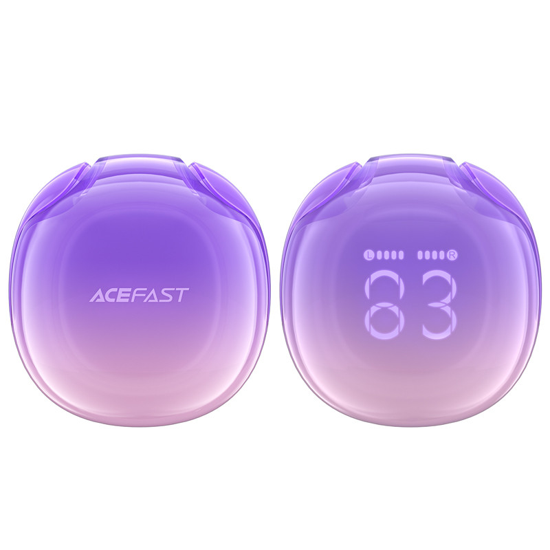 Acefast T9 Bluetooth 5.3 į ausis įdedamos belaidės ausinės – violetinės spalvos