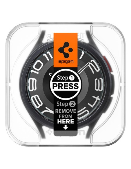 Spigen Glas.tR EZ Fit grūdintas stiklas, skirtas Samsung Galaxy Watch 6 Classic (43 mm) - 2 vnt. Spigen Glas.tR EZ Fit grūdintas stiklas, skirtas Samsung Galaxy Watch 6 Classic (43 mm) - 2 vnt.