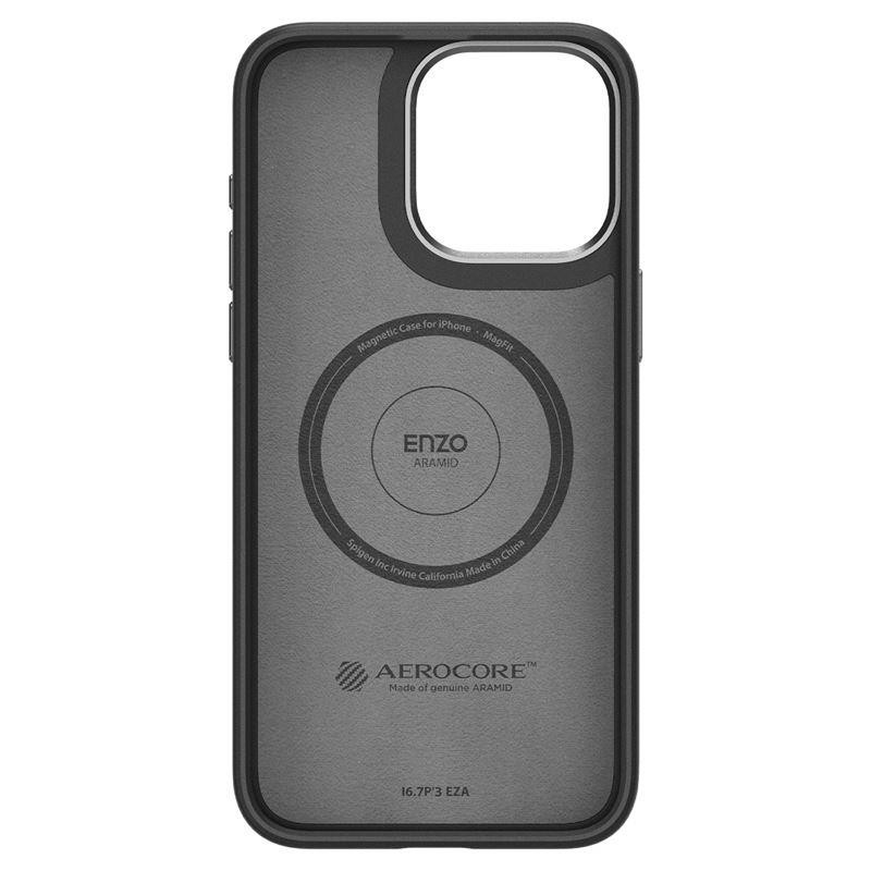 Spigen Enzo Aramid Mag dėklas su MagSafe, skirtas iPhone 15 Pro – matinė juoda Spigen Enzo Aramid Mag dėklas su MagSafe, skirtas iPhone 15 Pro – matinė juoda