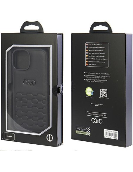 Audi GT Sintetinės odos dėklas iPhone 15 - juodas Audi GT Sintetinės odos dėklas iPhone 15 - juodas