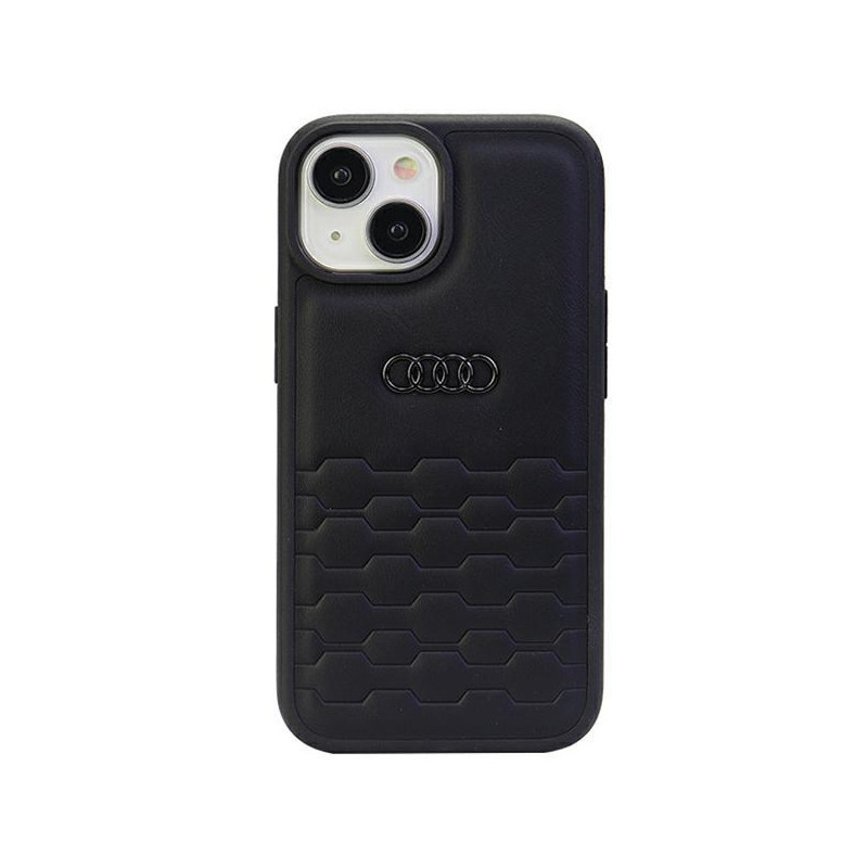Audi GT Sintetinės odos dėklas iPhone 15 Plus - juodas