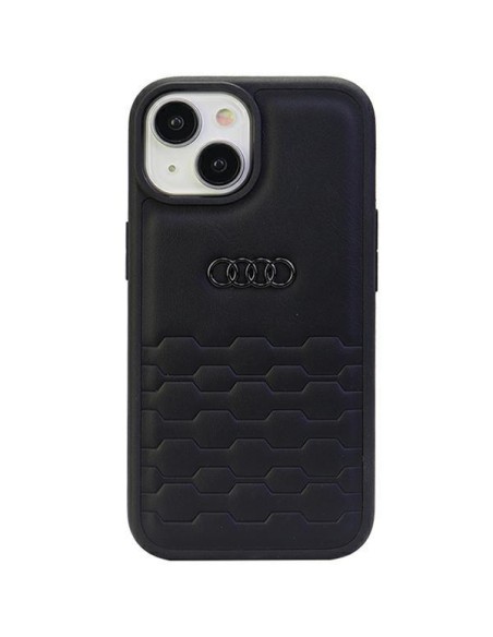 Audi GT Sintetinės odos dėklas iPhone 15 Plus - juodas Audi GT Sintetinės odos dėklas iPhone 15 Plus - juodas