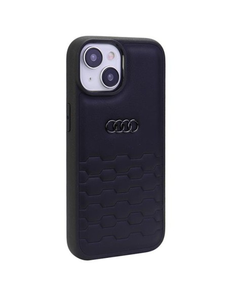 Audi GT Sintetinės odos dėklas iPhone 15 Plus - juodas Audi GT Sintetinės odos dėklas iPhone 15 Plus - juodas