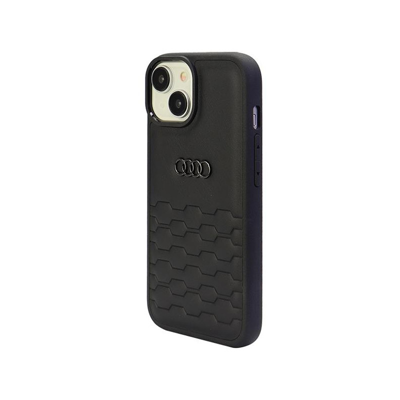 Audi GT Sintetinės odos dėklas iPhone 15 Plus - juodas