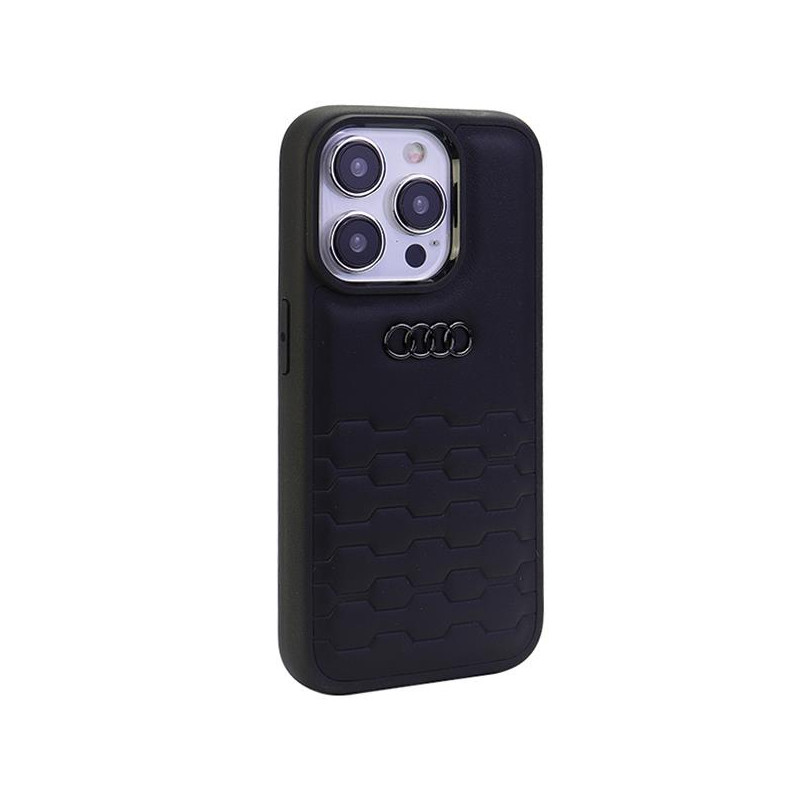 Audi GT Sintetinės odos dėklas iPhone 15 Pro - juodas
