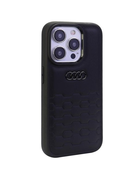 Audi GT Sintetinės odos dėklas iPhone 15 Pro - juodas Audi GT Sintetinės odos dėklas iPhone 15 Pro - juodas