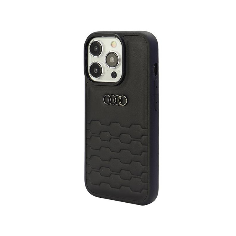 Audi GT Sintetinės odos dėklas iPhone 15 Pro - juodas