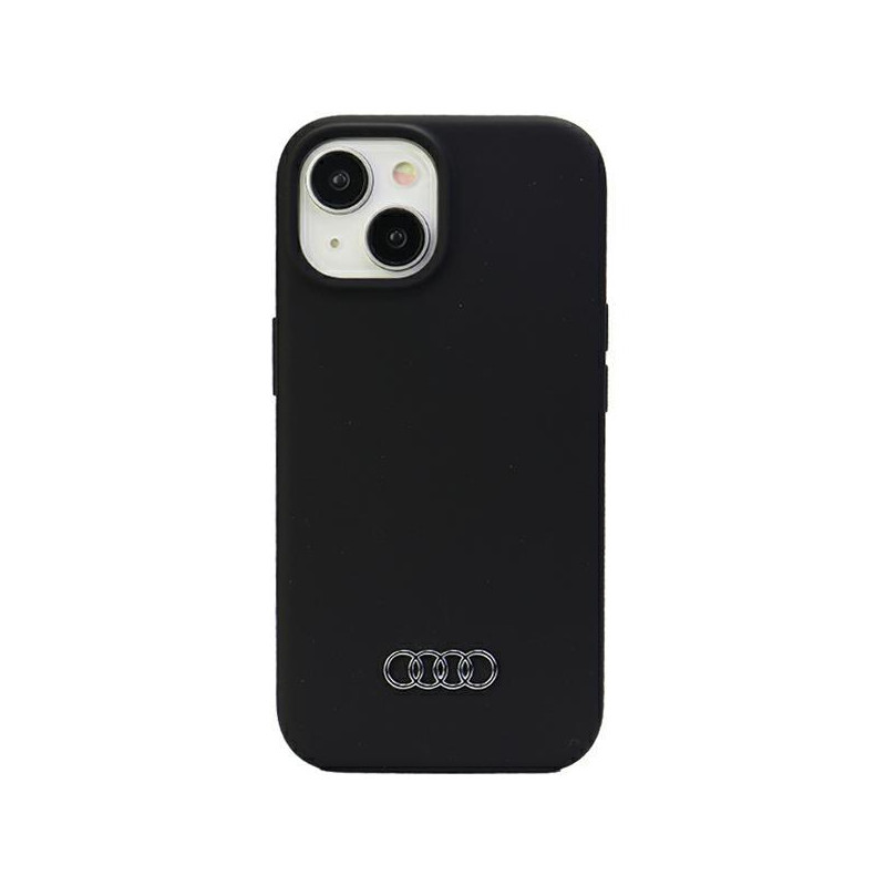 Audi silikoninis dėklas iPhone 15 Plus - juodas Audi silikoninis dėklas iPhone 15 Plus - juodas