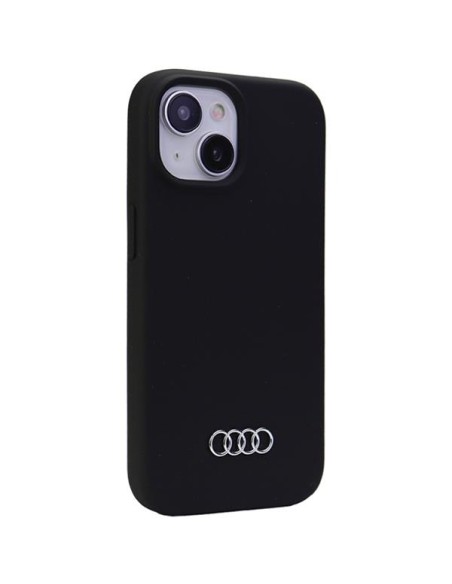 Audi silikoninis dėklas iPhone 15 Plus - juodas Audi silikoninis dėklas iPhone 15 Plus - juodas