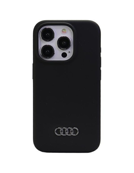 Audi silikoninis dėklas iPhone 15 Pro - juodas Audi silikoninis dėklas iPhone 15 Pro - juodas