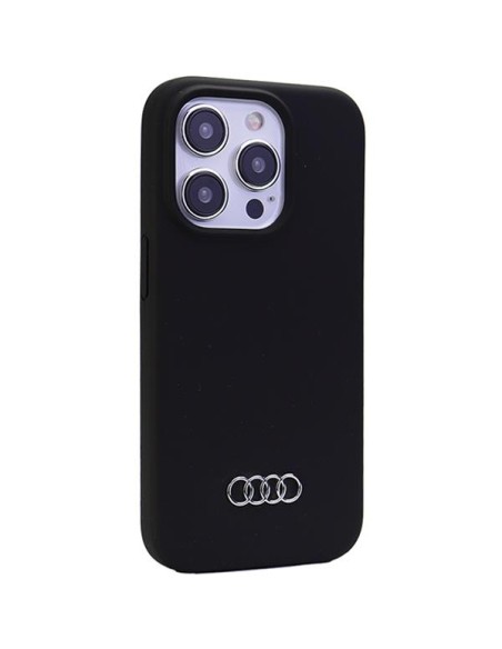 Audi silikoninis dėklas iPhone 15 Pro - juodas Audi silikoninis dėklas iPhone 15 Pro - juodas