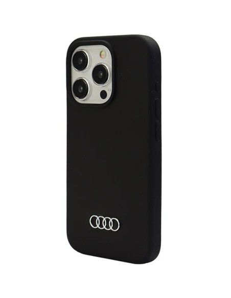 Audi silikoninis dėklas iPhone 15 Pro - juodas Audi silikoninis dėklas iPhone 15 Pro - juodas