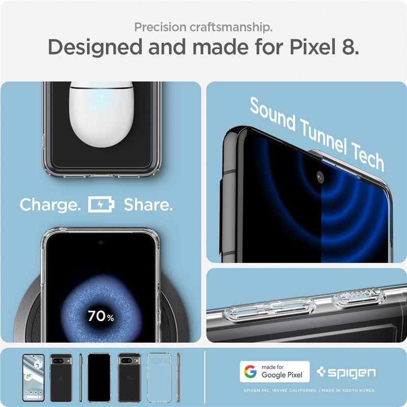 Spigen Ultra Hybrid dėklas, skirtas Google Pixel 8 – skaidrus Spigen Ultra Hybrid dėklas, skirtas Google Pixel 8 – skaidrus