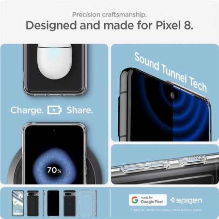 Spigen Ultra Hybrid dėklas, skirtas Google Pixel 8 – skaidrus Spigen Ultra Hybrid dėklas, skirtas Google Pixel 8 – skaidrus
