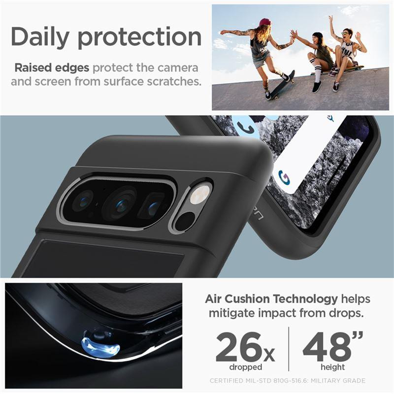 Spigen Ultra Hybrid dėklas, skirtas Google Pixel 8 Pro – matinės juodos spalvos