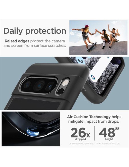 Spigen Ultra Hybrid dėklas, skirtas Google Pixel 8 Pro – matinės juodos spalvos Spigen Ultra Hybrid dėklas, skirtas Google Pixel 8 Pro – matinės juodos spalvos