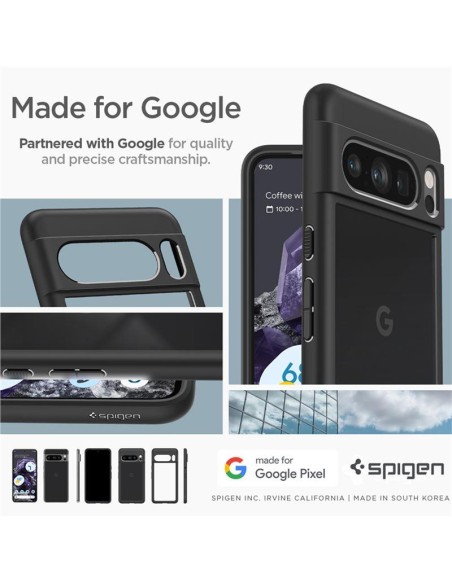 Spigen Ultra Hybrid dėklas, skirtas Google Pixel 8 Pro – matinės juodos spalvos Spigen Ultra Hybrid dėklas, skirtas Google Pixel 8 Pro – matinės juodos spalvos