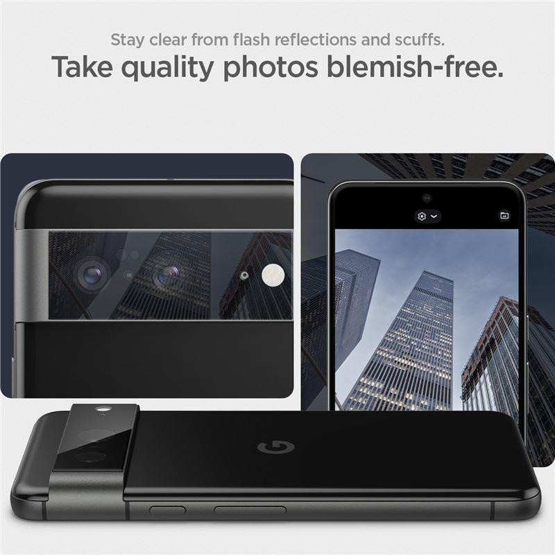 Spigen Glas.tR EZ Fit Optik Camera Protector for Google Pixel 8 - juoda 2 vnt.