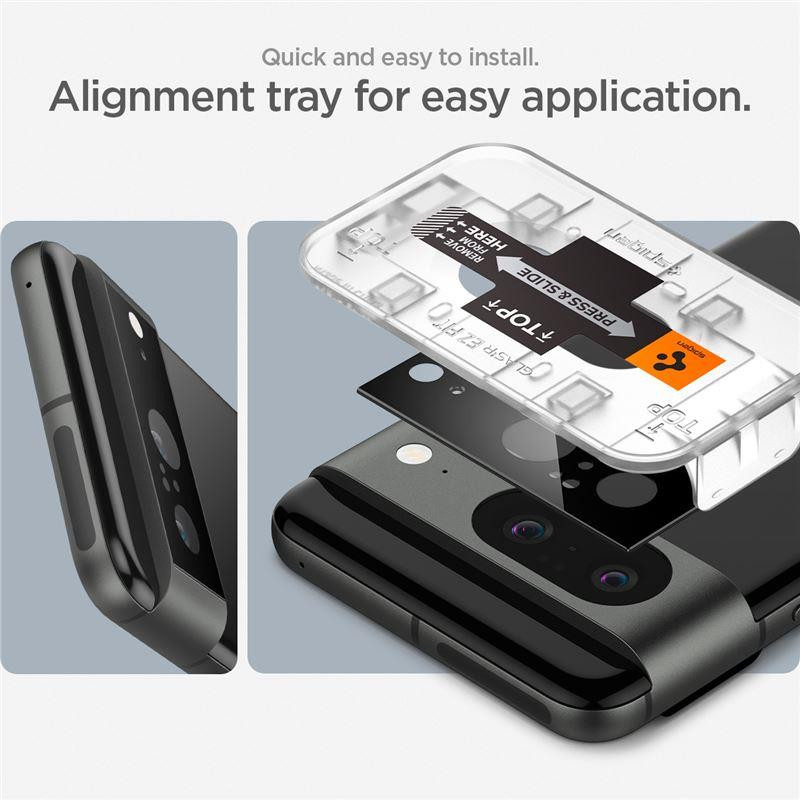 Spigen Glas.tR EZ Fit Optik Camera Protector for Google Pixel 8 - juoda 2 vnt.