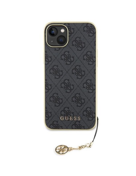 Guess 4G Charms Collection dėklas, skirtas iPhone 15 Plus - pilkas Guess 4G Charms Collection dėklas, skirtas iPhone 15 Plus - pilkas