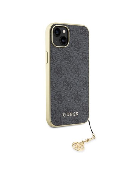 Guess 4G Charms Collection dėklas, skirtas iPhone 15 Plus - pilkas Guess 4G Charms Collection dėklas, skirtas iPhone 15 Plus - pilkas