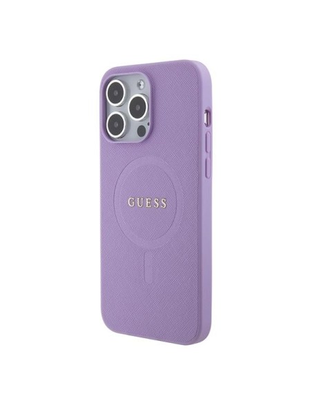 Guess Saffiano MagSafe dėklas iPhone 15 Pro - violetinis Guess Saffiano MagSafe dėklas iPhone 15 Pro - violetinis
